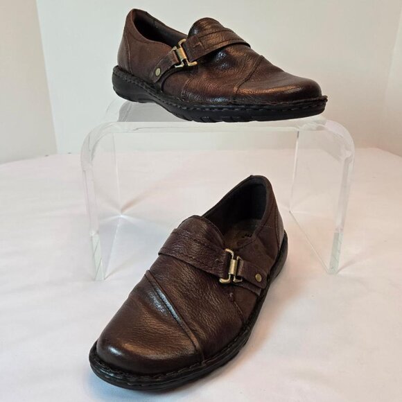 EARTH SPIRIT Women's Neli Casual Slip On Loafers/Leather Flats Sz: 7.5 Brown - Picture 1 of 14